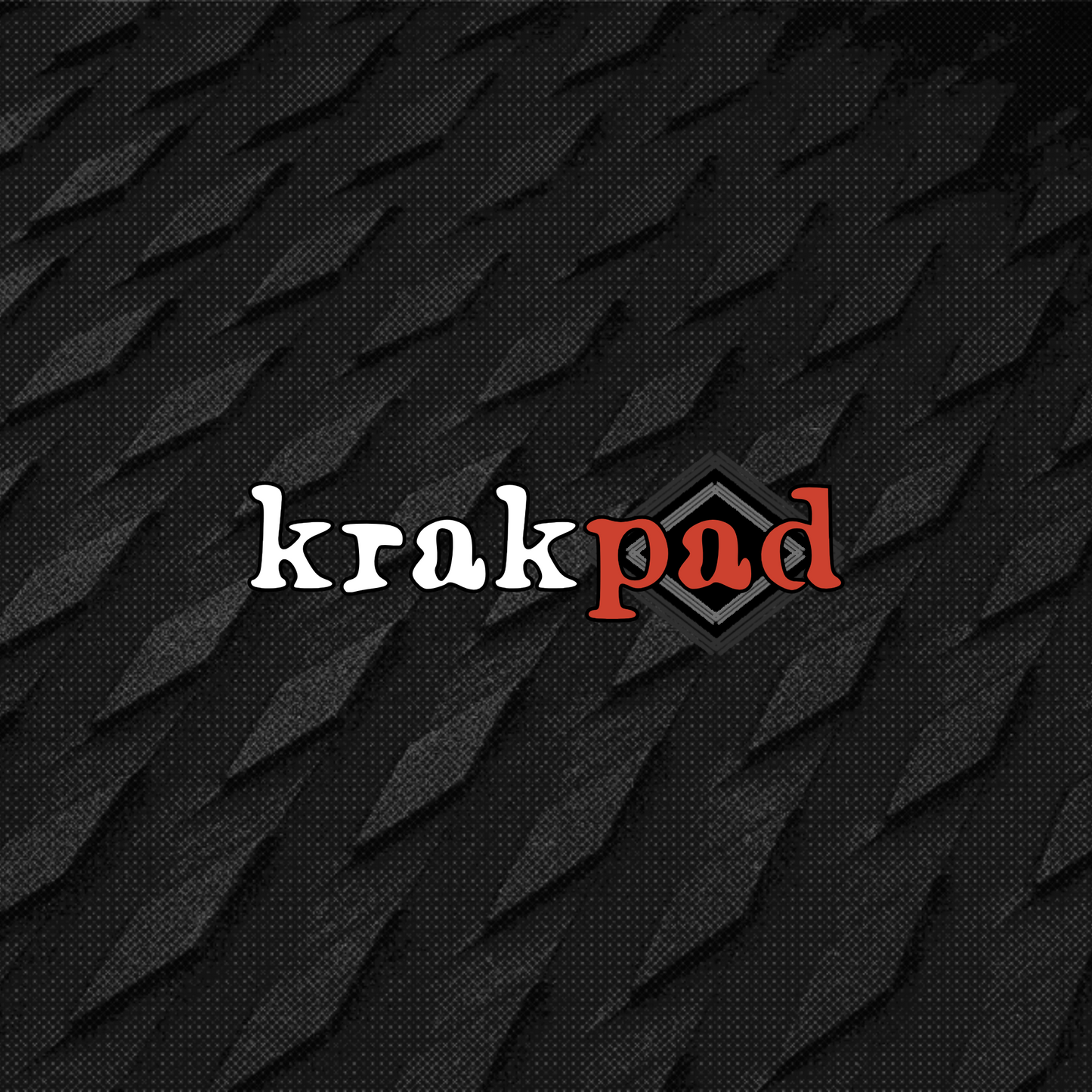 KRAK PAD SURFBOAR DECK GRIP LOGO ON EVA DIAMOND PATTERN BACKGROUND
