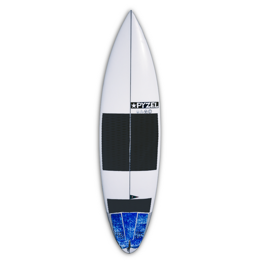 3-piece surfboard deck grip front traction pad long (krak pad pro) (on pyzel the ghost surfboard)