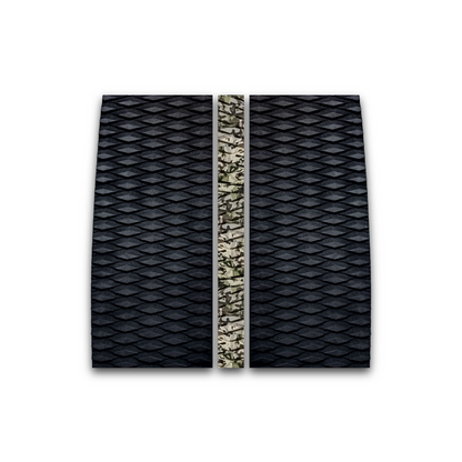 3-piece surfboard deck grip front traction pad (krak pad wide) (front) (jungle-camo green)
