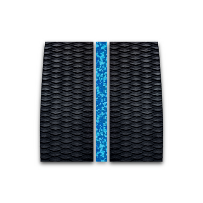 3-piece surfboard deck grip front traction pad (krak pad wide) (front) (riptide-camo blue)