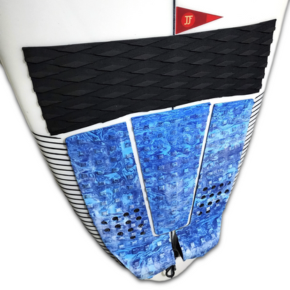 1-piece surfboard front deck grip traction pad module (krak pad step) (on Pyzel surfboard)